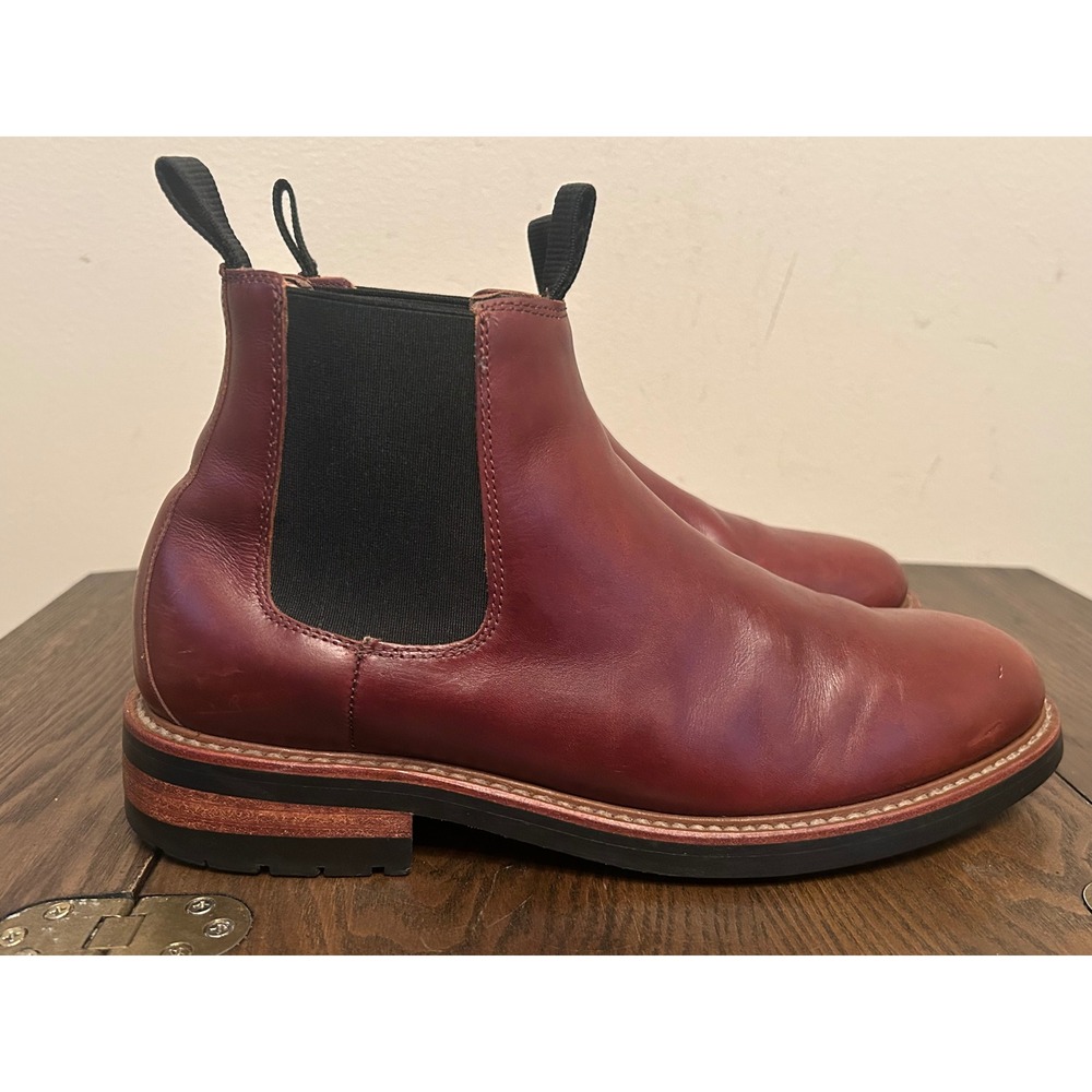 RHODES Men's Footwear Cooper Chelsea Amarello Leather Boots Vibram Sole Size 10